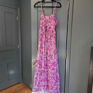 Floral Pink Maxi Dress